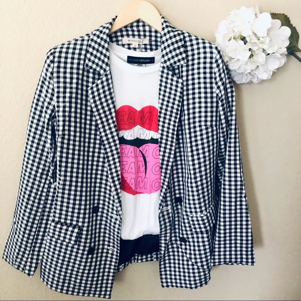 Morrisday the Label Black Gingham Check Blazer